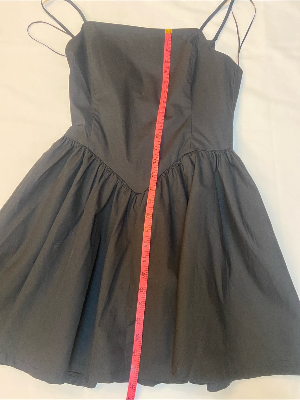 Edgy Black Poplin Mini Dress - Picture 5 of 11